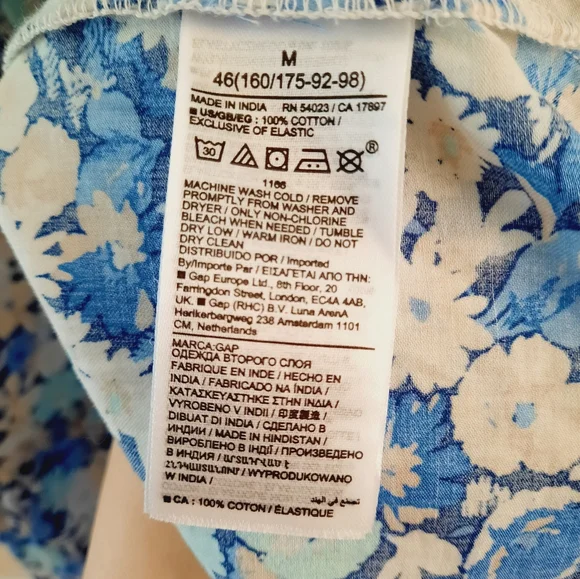 GAP Floral Ruffle Sleeve Midi Dress Medium NWOT - Picture 8 of 9